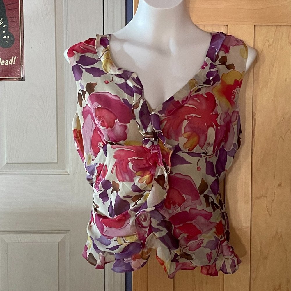 ECI New York fully line TAN fitted feminine top 12